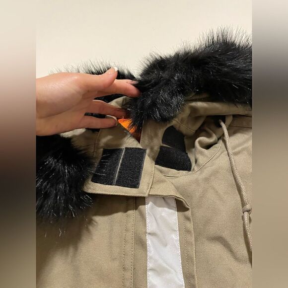 Converse Khaki Shield Storm Parka With Faux Fur Lined Hood - Picture 13 of 16